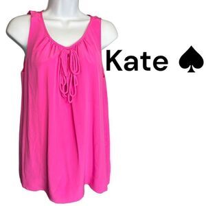 Kate Spade Women's Silk Barbie Keyhole Back Sleeveless Tank Top Pink Sz Small
